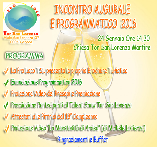 24 Gennaio 2016 Programma