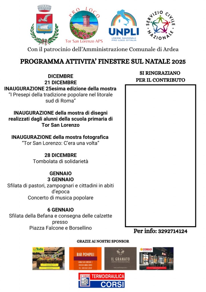 finestre sul natale 2025 programma